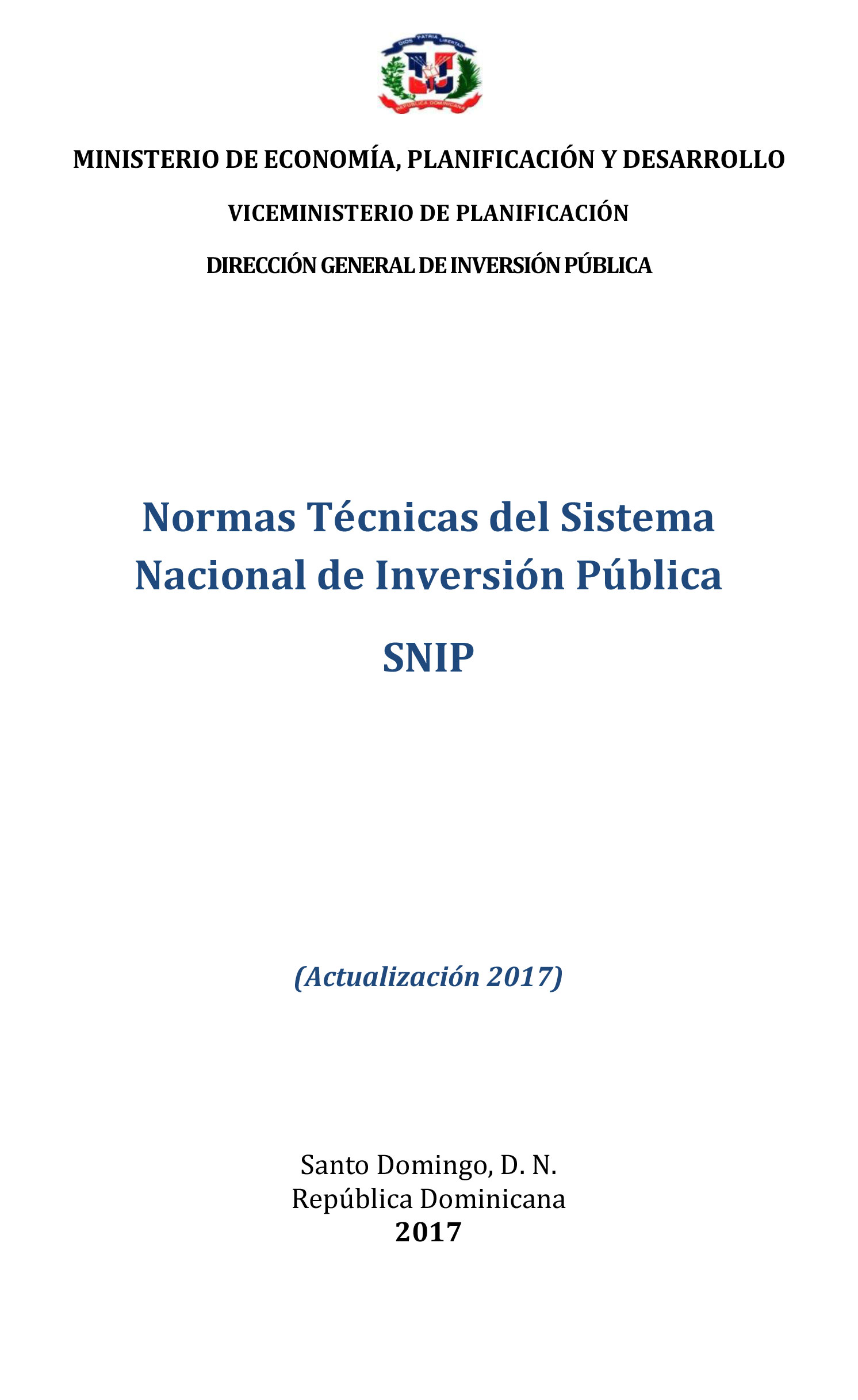 Normas Técnicas del Sistema Nacional de Inversión Pública