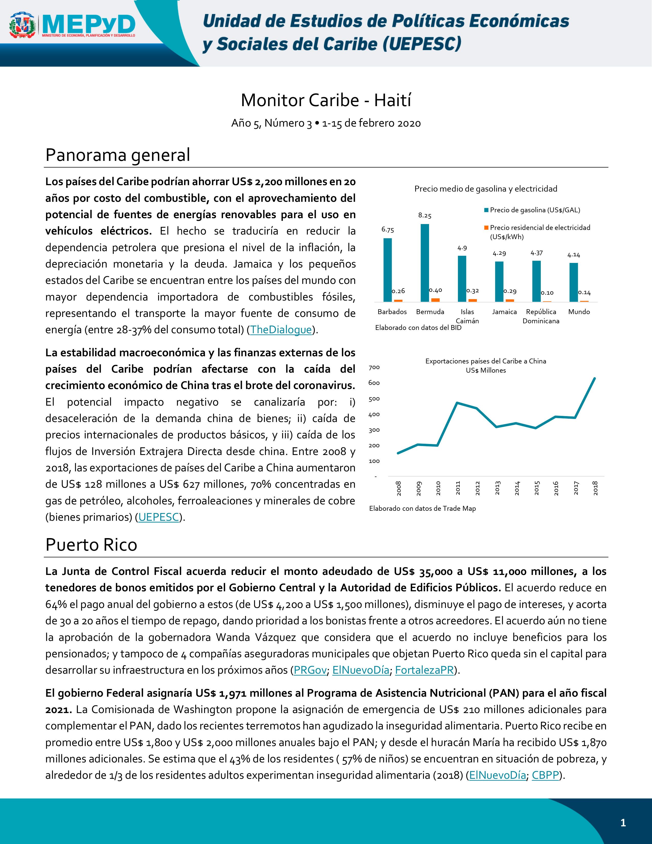 Monitor Caribe-Haití Año 5, Número 03 •  01-15 de Febrero 2020