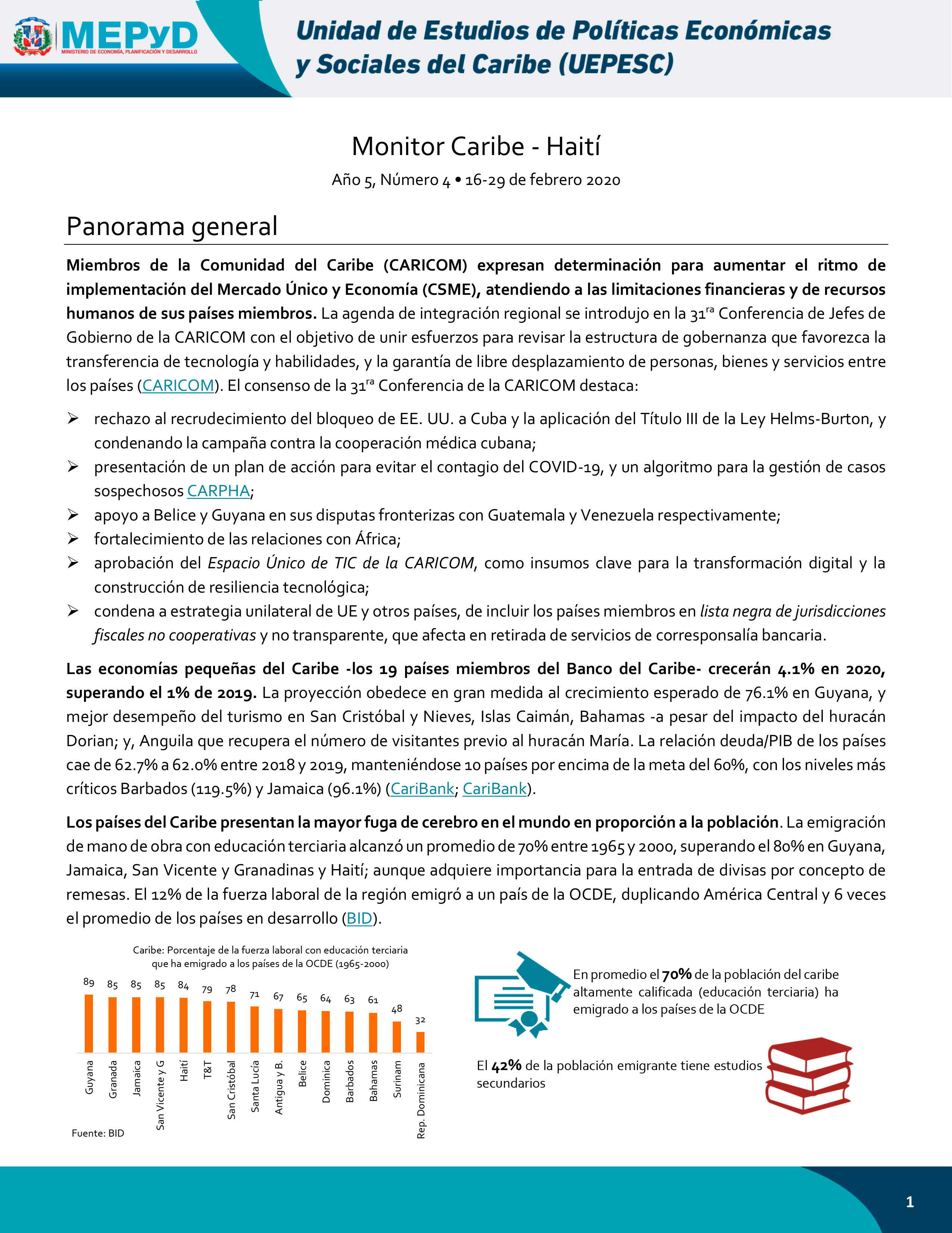 Monitor Caribe-Haití Año 5, Número 04 •  16-29 de Febrero 2020