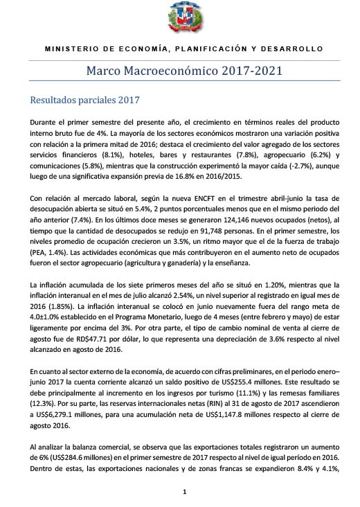 (Sep 2017) Marco Macroeconomico 2017-2021