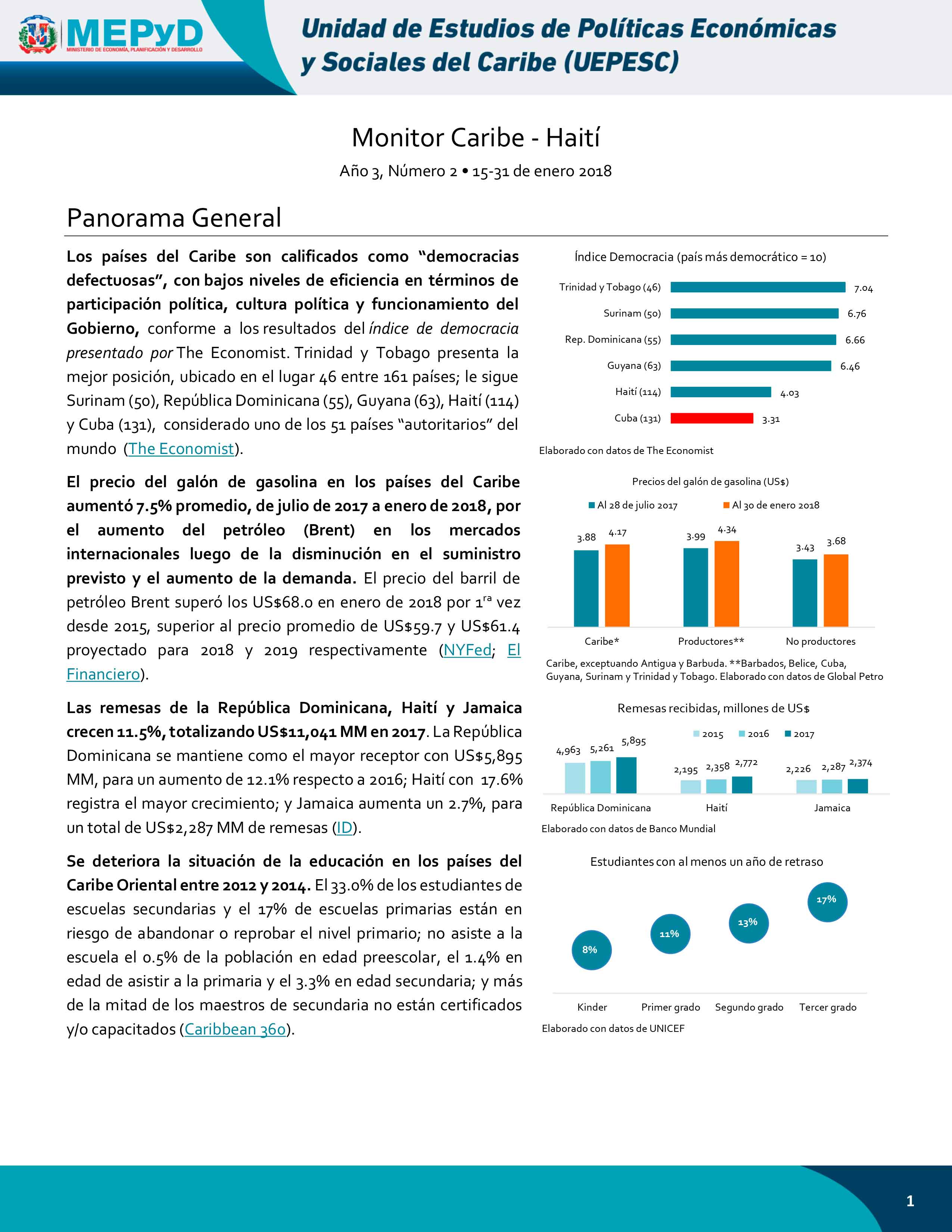 Monitor Caribe-Haití Año 3, Número 2 • 15-31 de enero 2018