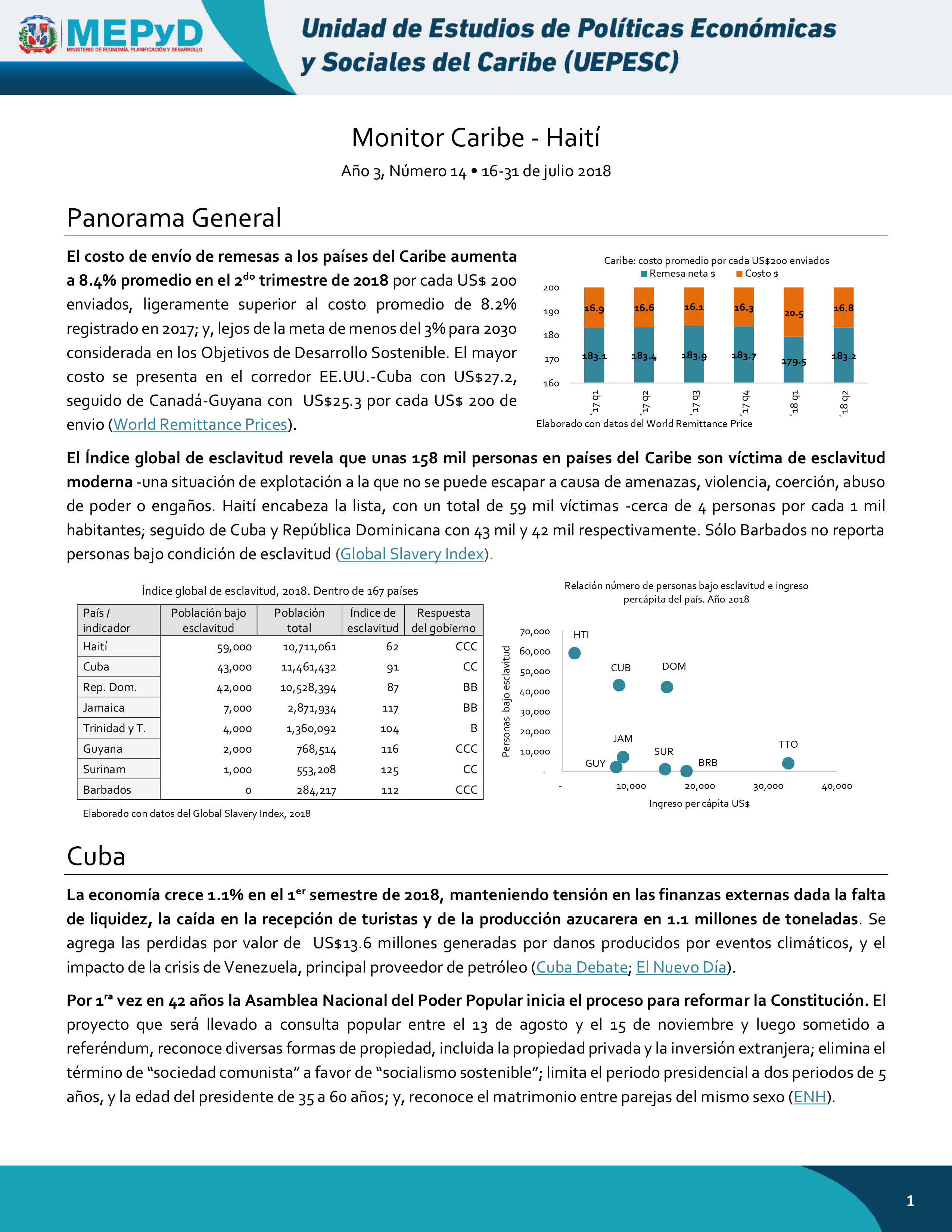 Monitor Caribe-Haití Año 3, Número 14 • 16-31 de julio 2018