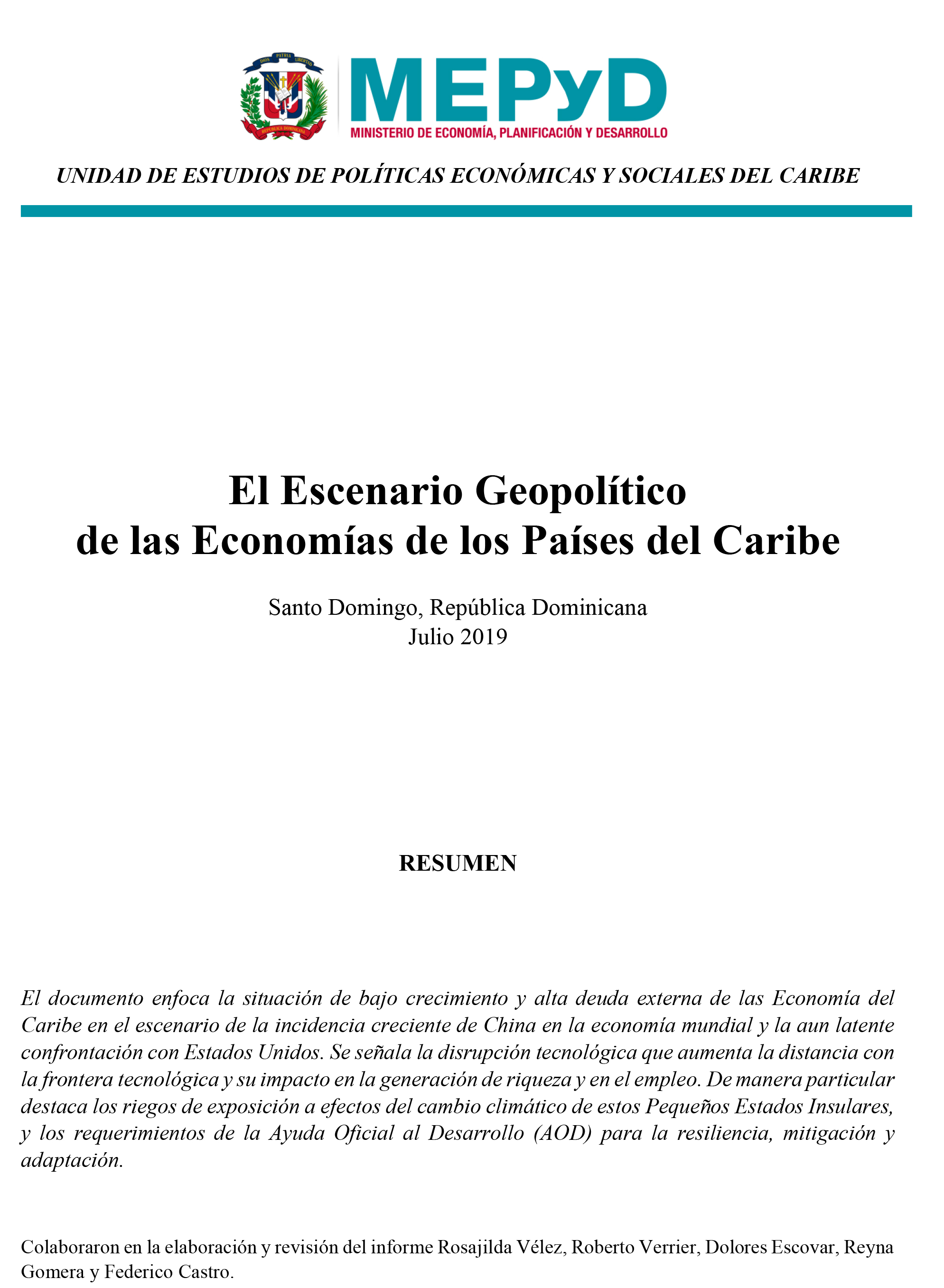 El escenario geopolítico de las economías de los países del Caribe