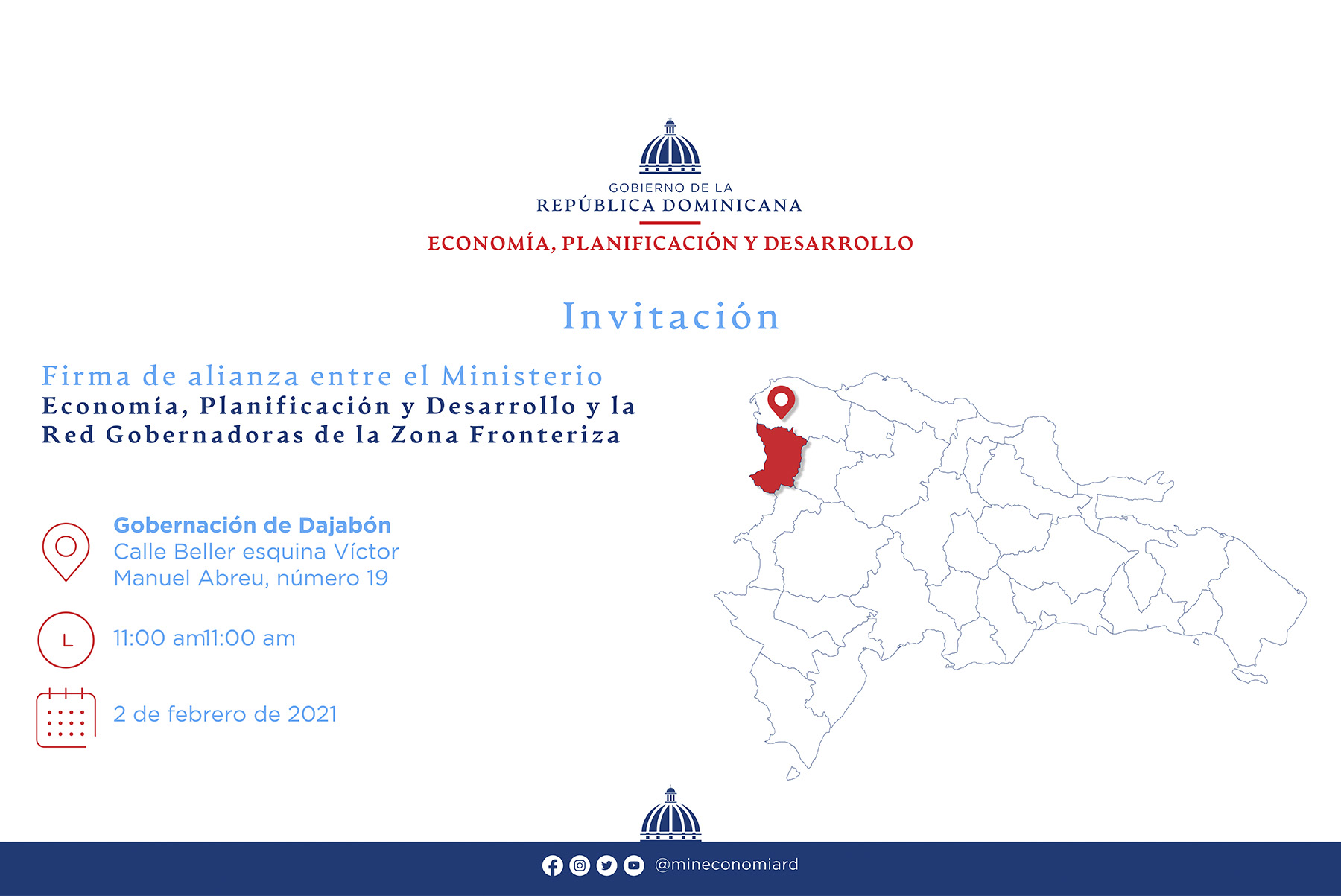 Firma de alianza entre el Ministerio de Economía, Planificación y Desarrollo y la Red Gobernadoras de la Zona Fronteriza