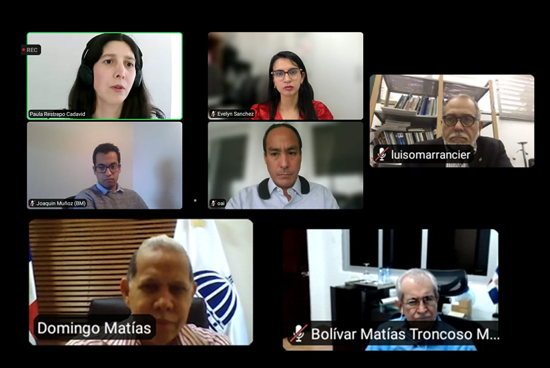 El viceministro de Ordenamiento Territorial y Desarrollo Regional, Domingo Matías, encabezó el acto virtual, junto al equipo del Banco Mundial.