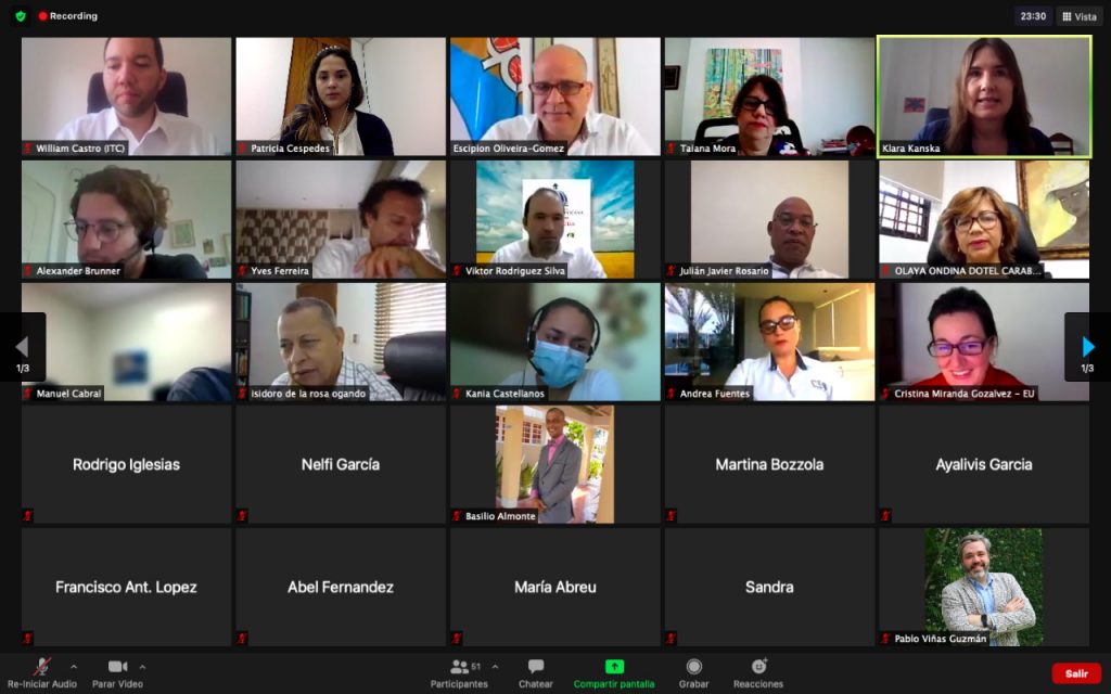 Participantes del seminario virtual “Producción Sostenible como Instrumento para Exportar y Competir”