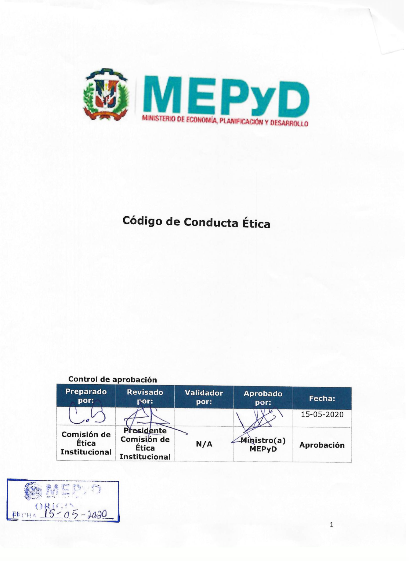Código de Conducta Ética del MEPyD