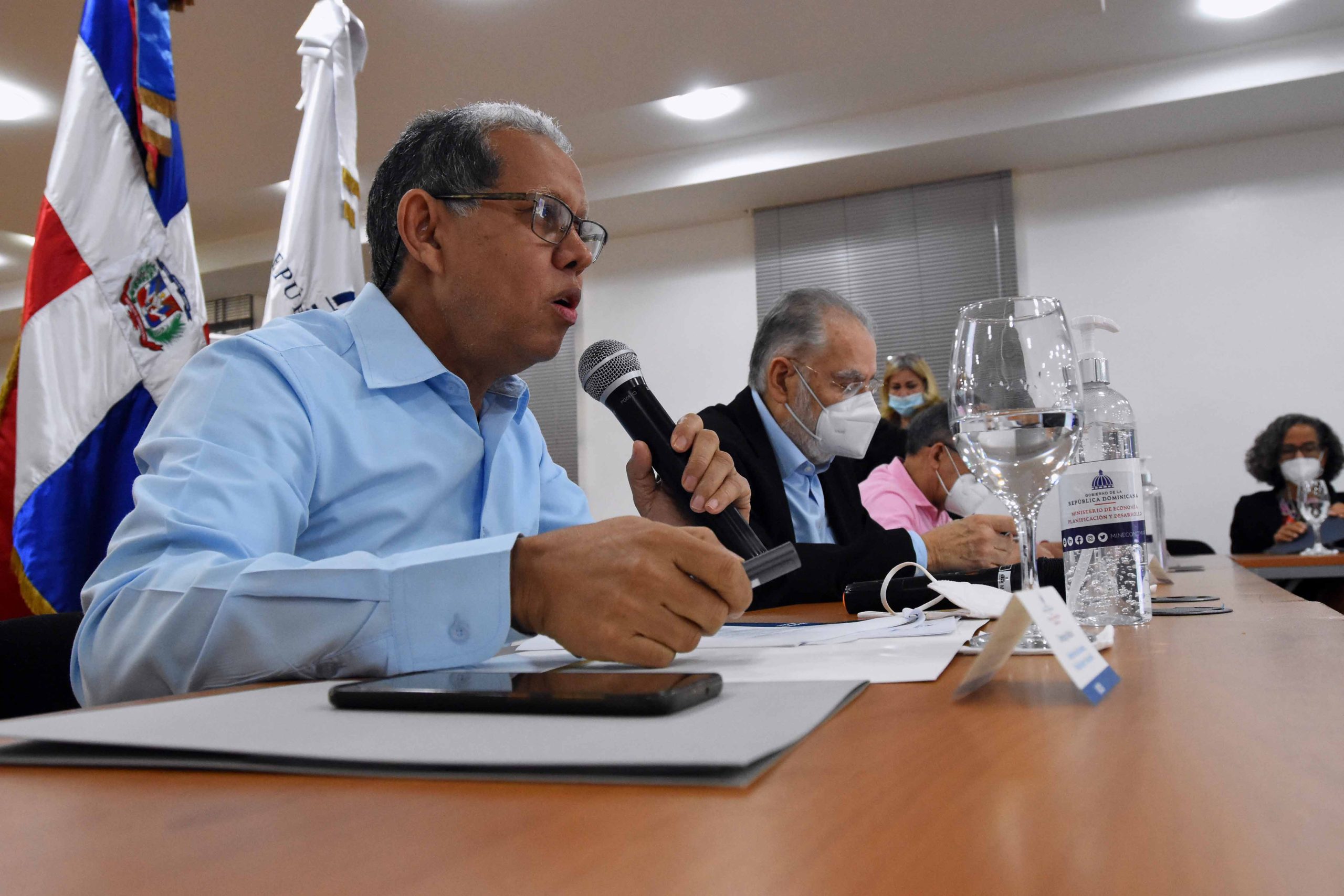 El viceministro de Ordenamiento Territorial y Desarrollo Regional, Domingo Matías, en la presentación de las iniciativas ejecutadas en 2021 y del Plan Operativo Anual para el 2022.