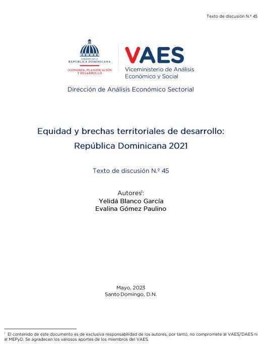 Equidad y brechas territoriales de desarrollo_República Dominicana 2021