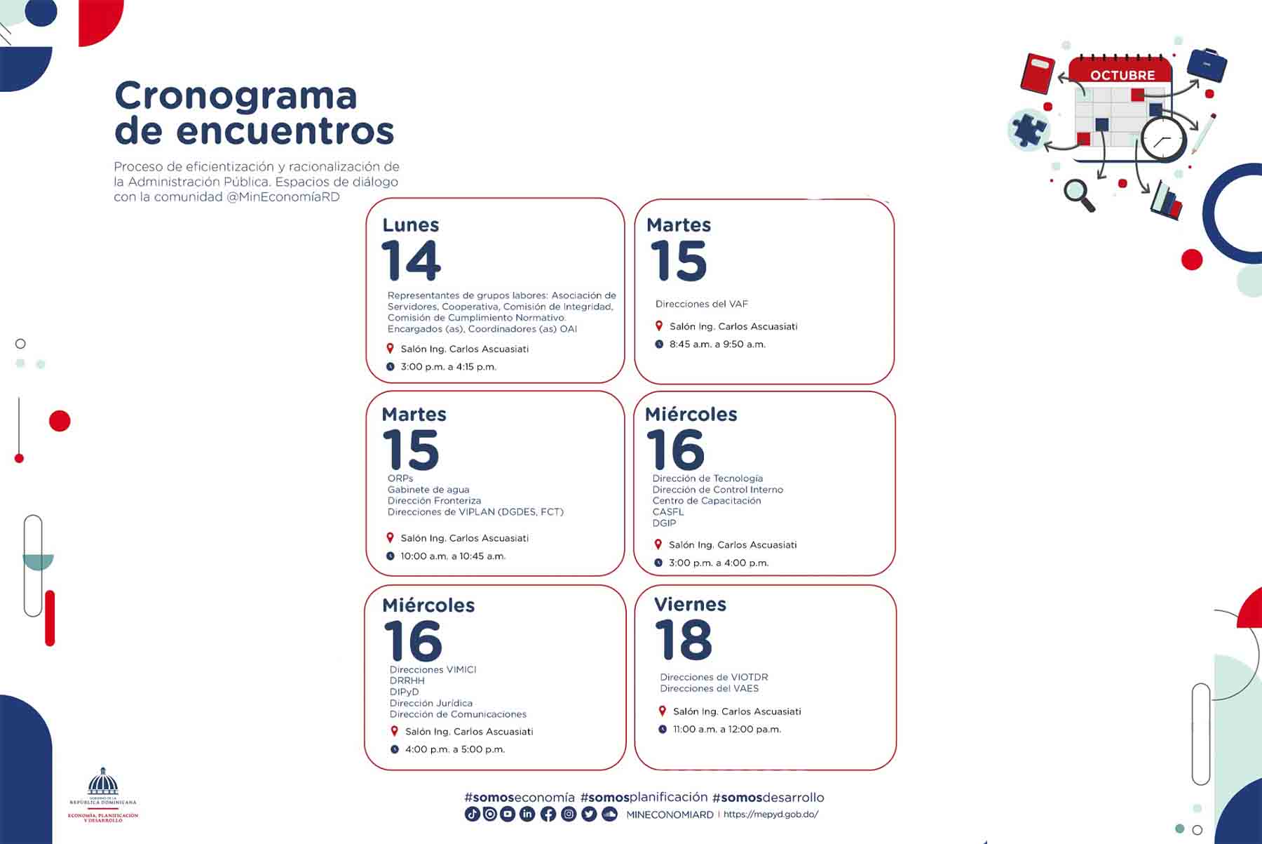 Cronograma del ministro