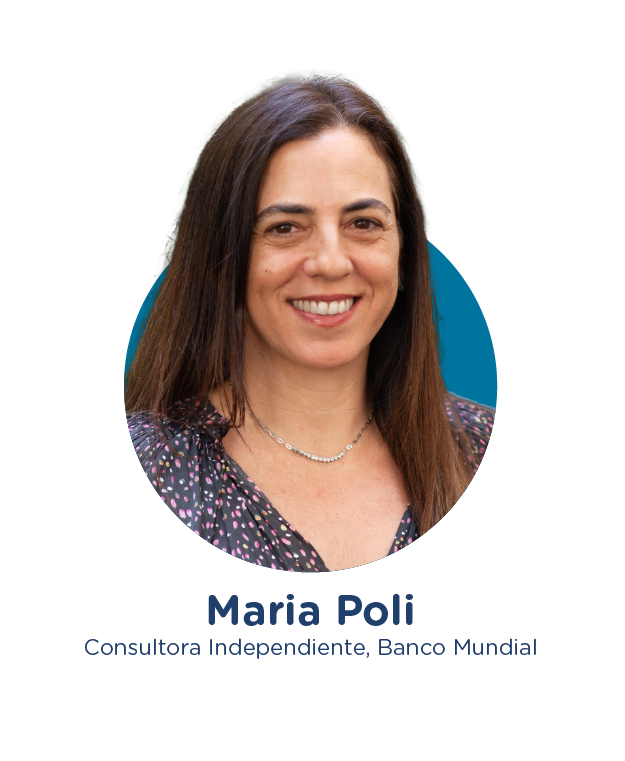Maria Poli es especialista en gobernanza publica y tecnologías. Se desempeña como asesora de organizaciones internacionales, redes y grupos de la sociedad civil en la formación de coaliciones para lograr cambios transformadores en políticas de participación ciudadana y construcción de consensos en temas críticos como tecnologías emergentes, gestión pública y agenda de desarrollo sostenible. Maria ha liderado programas globales y regionales de apoyo al sector público y a la sociedad civil en más de 50 países todas las regiones del mundo, financiados por el Banco Mundial, con participación de agencias de cooperación (USAID, FCDO, etc.) y fundaciones (OSF, Ford, etc.) En el sector privado, Maria lidero la estrategia de colaboración multi-actor de Instagram desde el área de políticas públicas. En esta posición, Maria diseño nuevos mecanismos de consultas y co-diseño en temas tales como transparencia algorítmica y bienestar de jóvenes. Maria es becaria Fulbright, Co-Chair del Consejo de Administración de Accountability Lab, y miembro de Catalyst 2030, Capitulo España y Portugal. Obtuvo un Máster en Políticas Públicas de Johns Hopkins University, diploma de grado en sociedad civil (Universidad de San Andrés y Universidad di Tella, Argentina), y licenciatura en Relaciones Internacionales (Universidad del Salvador, Argentina).