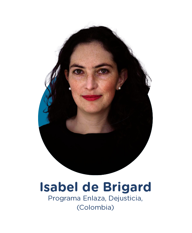 Isabel estudió literatura y filosofía en la Universidad de los Andes en Bogotá y tiene una maestría en políticas públicas por la Hertie School of Governance de Berlín, programa en el que fue becaria del DAAD. Su interés principal es la educación como herramienta para construir sociedades más justas y equitativas. Ha trabajado en diversos proyectos de formación para el cambio social en temas como la prevención de violencia doméstica, el desarrollo sostenible y el fomento de la diversidad y la inclusión. También fue profesora de bachillerato. En los últimos años, se ha centrado en complementar su formación en ciencias sociales con la investigación cuantitativa y el manejo de datos. Desde 2022 trabaja en Dejusticia como Coordinadora de la Escuela D, en donde diseña talleres de pensamiento creativo y colaborativo que promueven la co-creación de propuestas de cambio entre múltiples actores y desde múltiples disciplinas, y propicia otros espacios de creación colectiva de conocimiento.